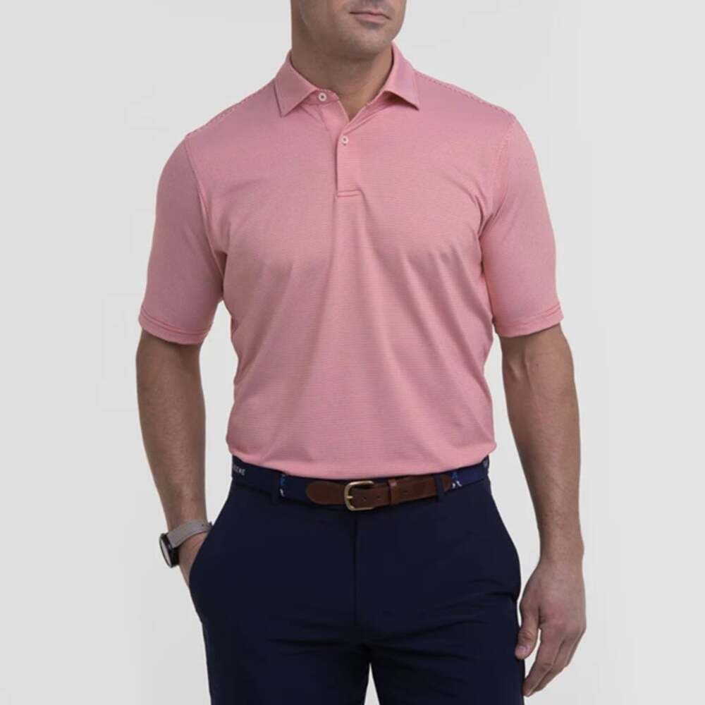 Fairway & Greene USA Mini Stripe Short Sleeve Golf Jersey Polo Shirt Red XL NWT